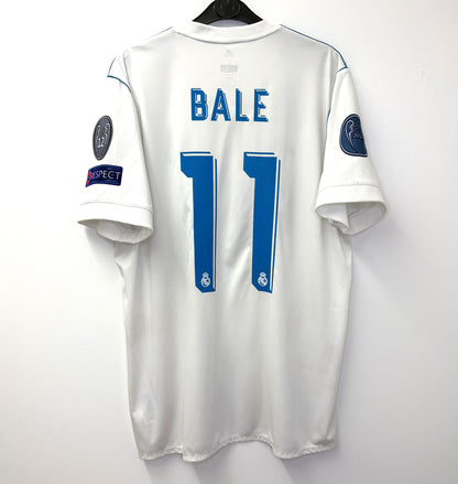 2017 2018 Real Madrid Adidas Home BALE 11 Final Football Shirt Men's Large