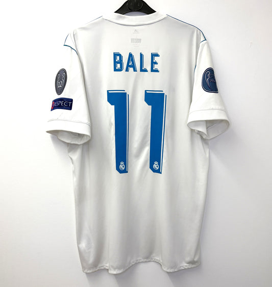 2017 2018 Real Madrid Adidas Home BALE 11 Final Football Shirt Men's Large