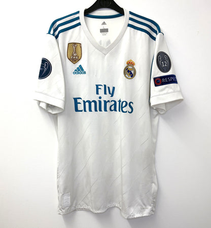 2017 2018 Real Madrid Adidas Home BALE 11 Final Football Shirt Men's Large