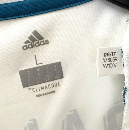2017 2018 Real Madrid Adidas Home BALE 11 Final Football Shirt Men's Large