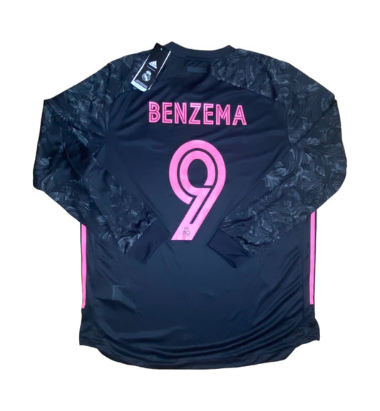 BNWT 2020 2021 Real Madrid Adidas Third Player Issue Football Shirt BENZEMA 9 Men's XL