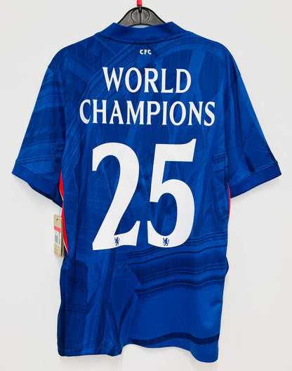 BNWT 2025 2026 Chelsea Nike Home Football Shirt WORLD CHAMPIONS 25 Men's Large