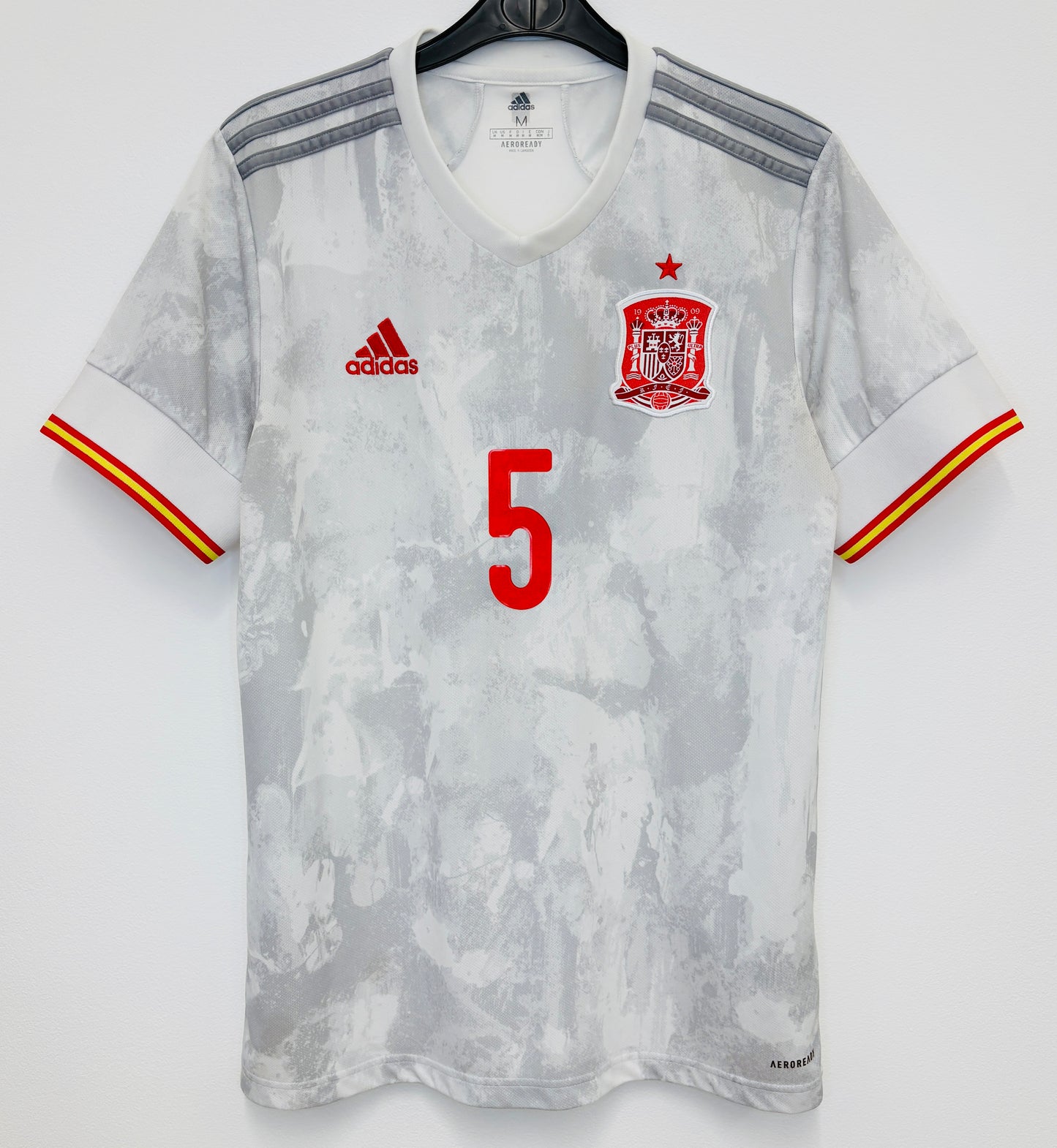 2020 2021 Spain Adidas Away Football Shirt SERGIO 5 Men's Medium