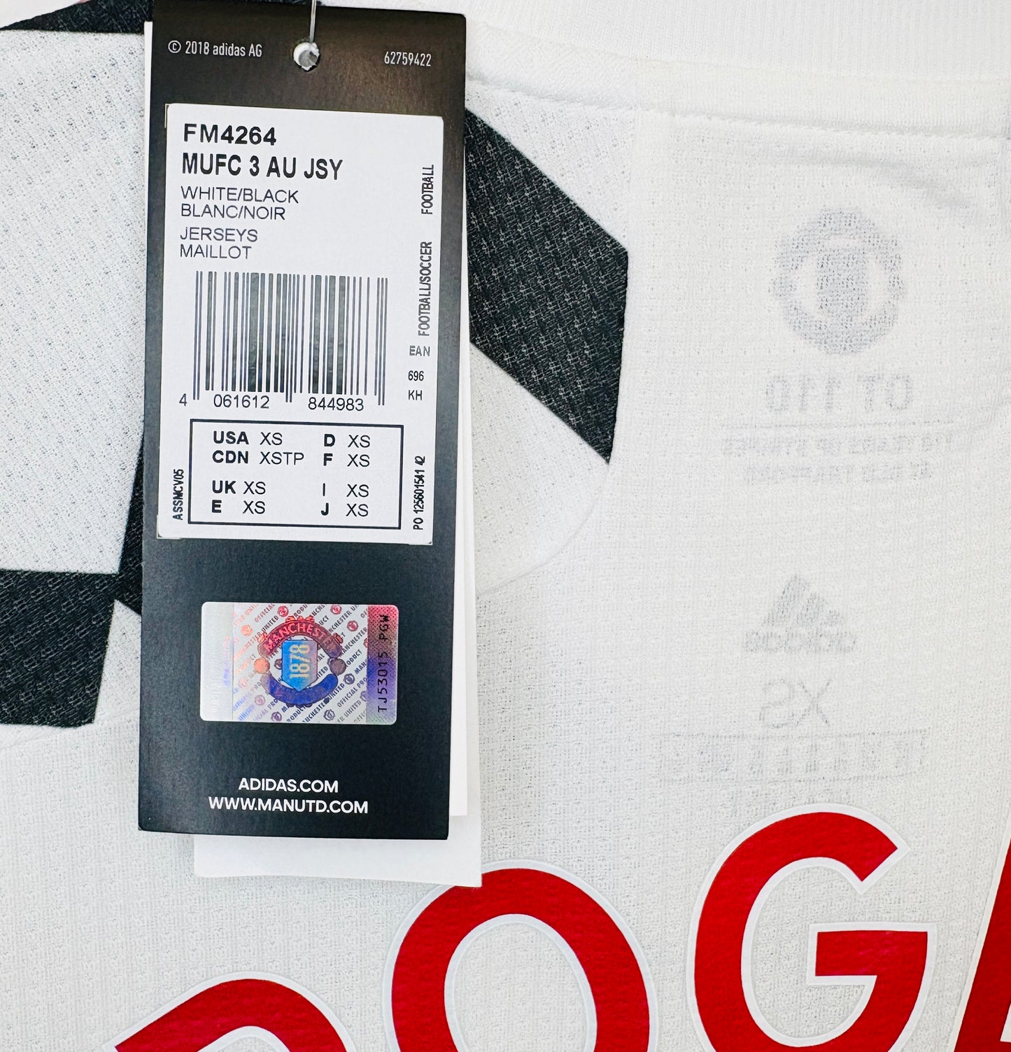 BNWT 2020 2021 Manchester United Adidas Player Spec 3rd Football Shirt POGBA 6 Men's XS