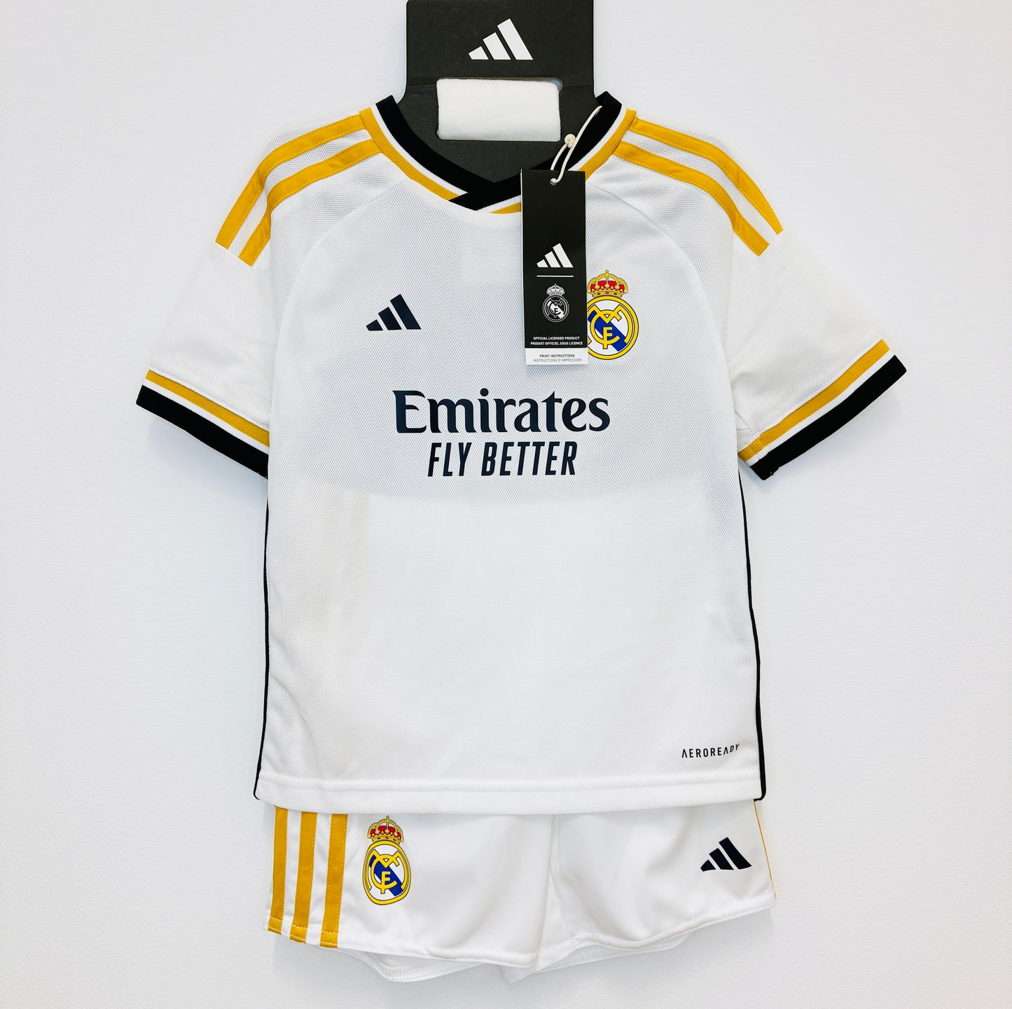 BNWT 2023 2024 Real Madrid Adidas Home Football Kit VINI JR 7 Kids 5-6 Years