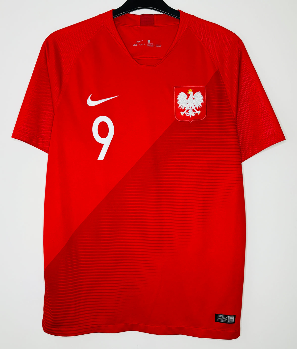 2018 2019 Poland Away Nike Football Shirt LEWANDOWSKI 9 Men's Small