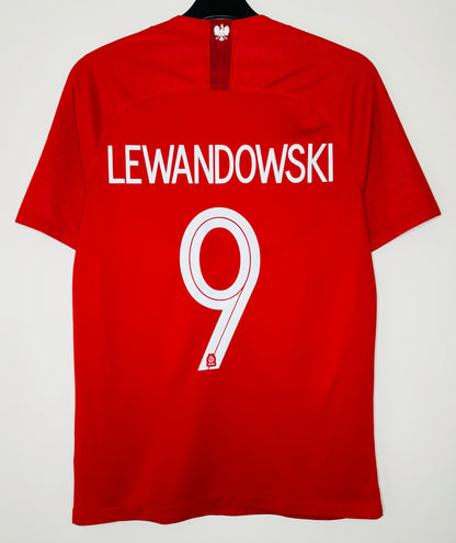 2018 2019 Poland Away Nike Football Shirt LEWANDOWSKI 9 Men's Small