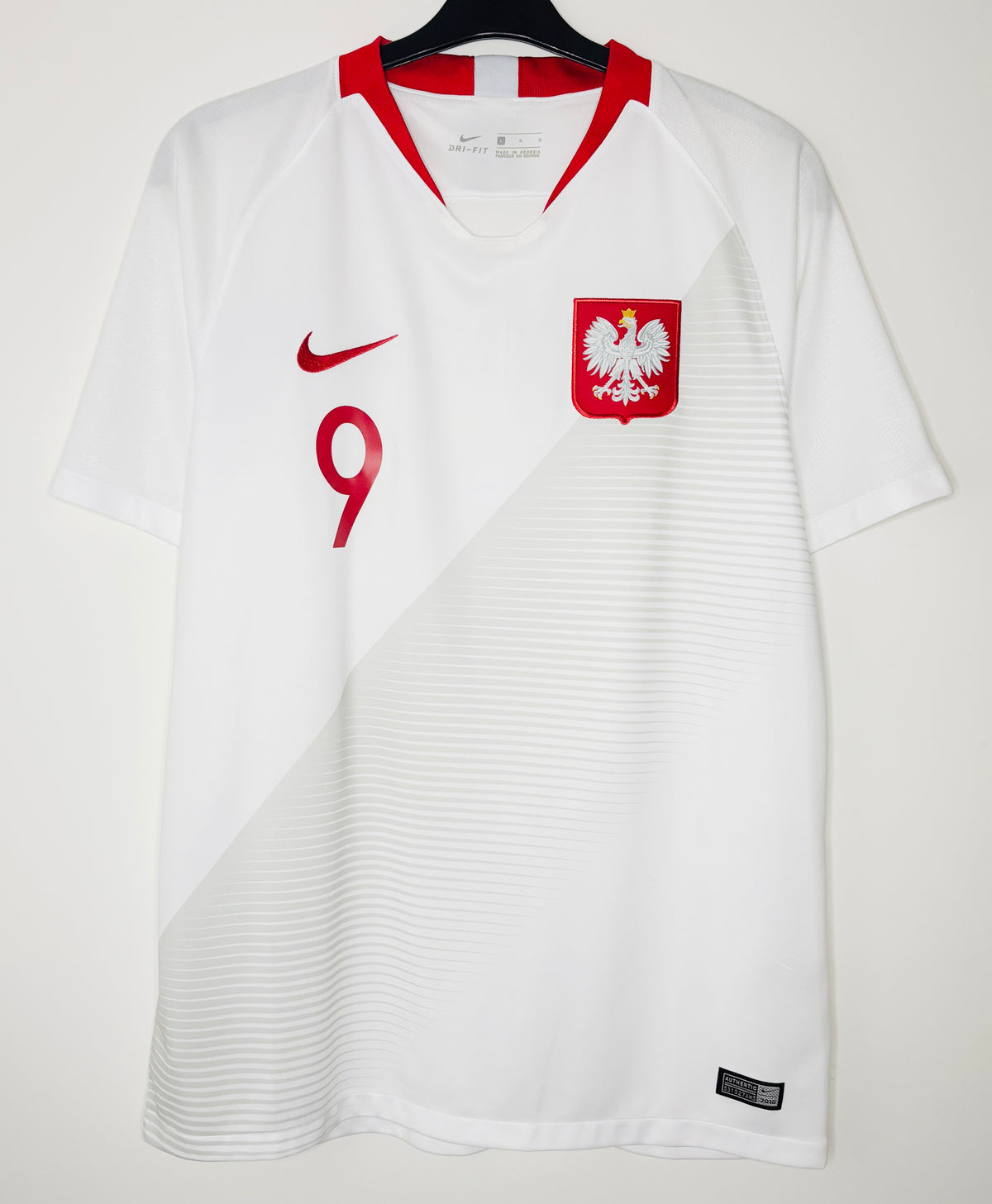 2018 2019 Poland Nike Home Football Shirt LEWANDOWSKI 9 Men's Large