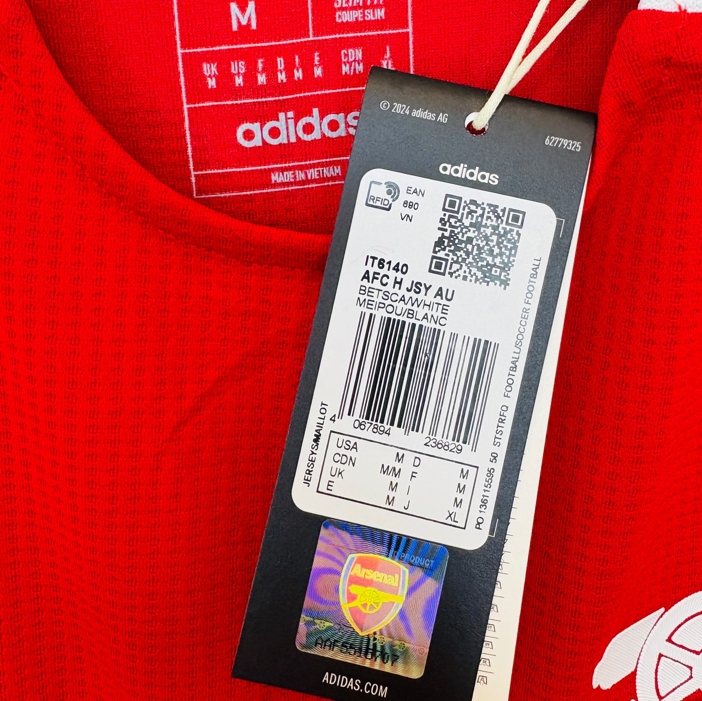 BNWT 2024 2025 Arsenal Adidas Home Authentic Football Shirt SAKA 7 Men's Medium
