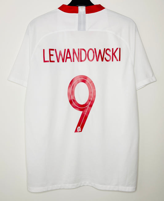 2018 2019 Poland Nike Home Football Shirt LEWANDOWSKI 9 Men's Large
