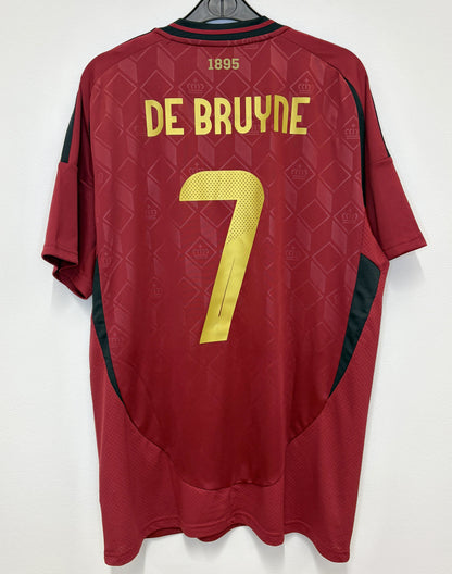 2024 2025 Belgium Adidas Home Football Shirt DE BRUYNE 7 Men's Large