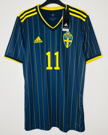 BNWT 2020 2021 Sweden Adidas Away Football Shirt ISAK 11 Men's Small