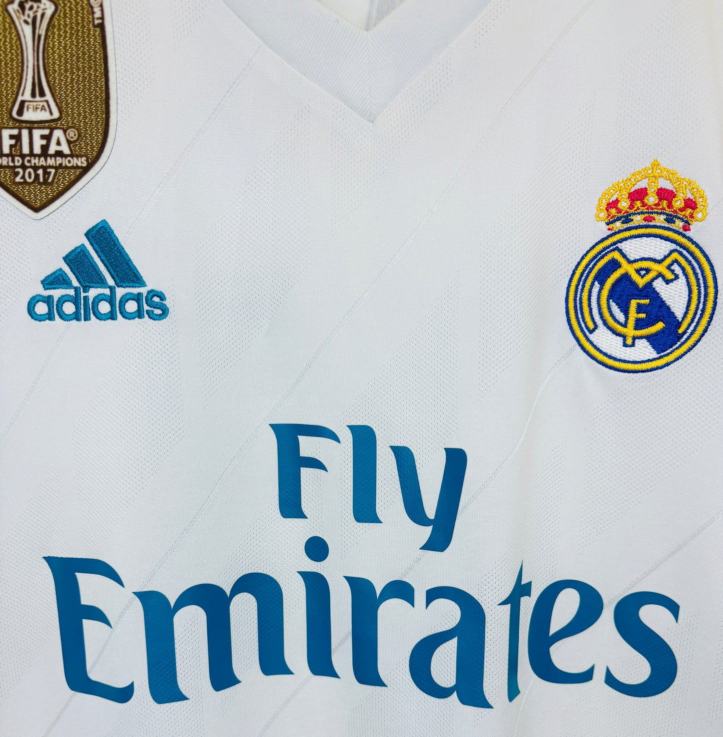 2017 2018 Real Madrid Adidas Home BALE 11 Final Football Shirt Men's Large