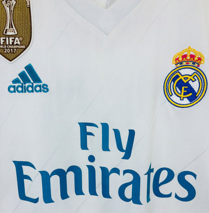 2017 2018 Real Madrid Adidas Home BALE 11 Final Football Shirt Men's Large