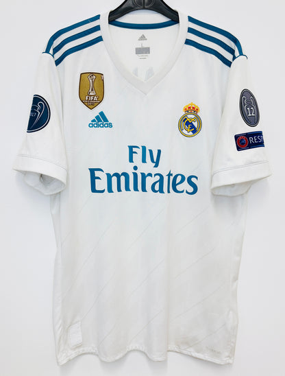 2017 2018 Real Madrid Adidas Home BALE 11 Final Football Shirt Men's Large