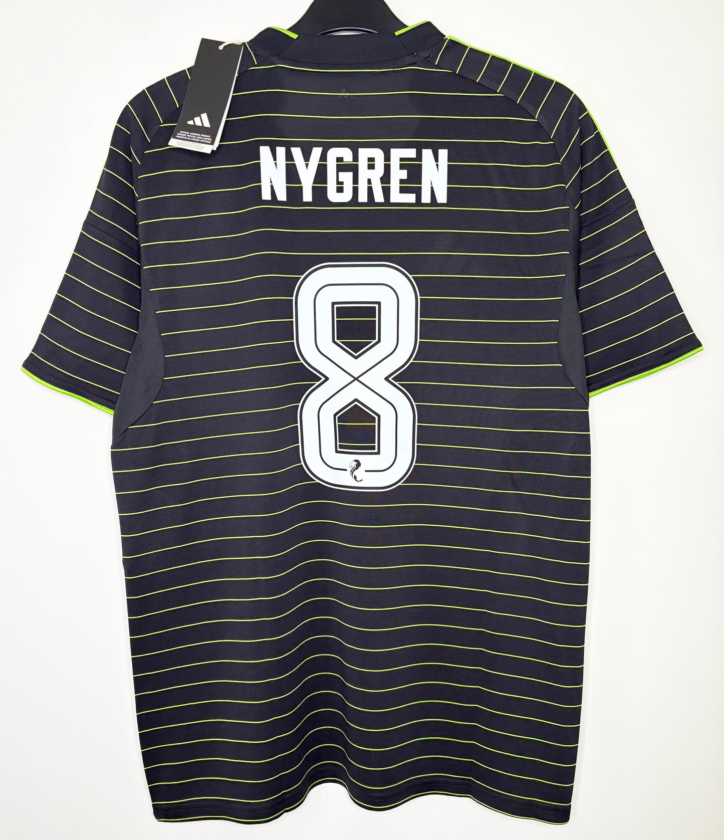 BNWT 2025 2026 Celtic Adidas Away Football Shirt NYGREN 8 Men's Large