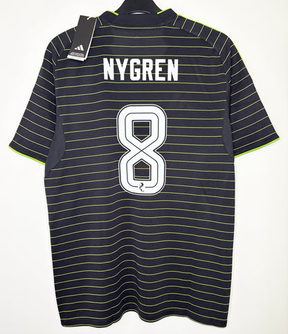 BNWT 2025 2026 Celtic Adidas Away Football Shirt NYGREN 8 Men's Large