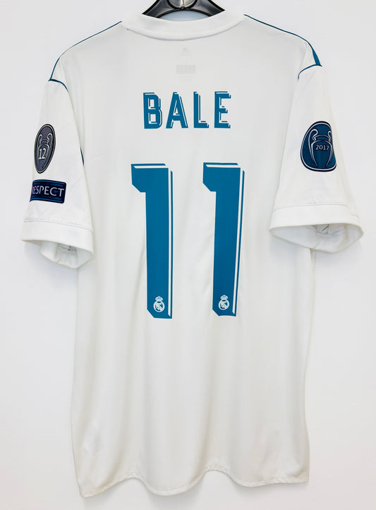 2017 2018 Real Madrid Adidas Home BALE 11 Final Football Shirt Men's Large