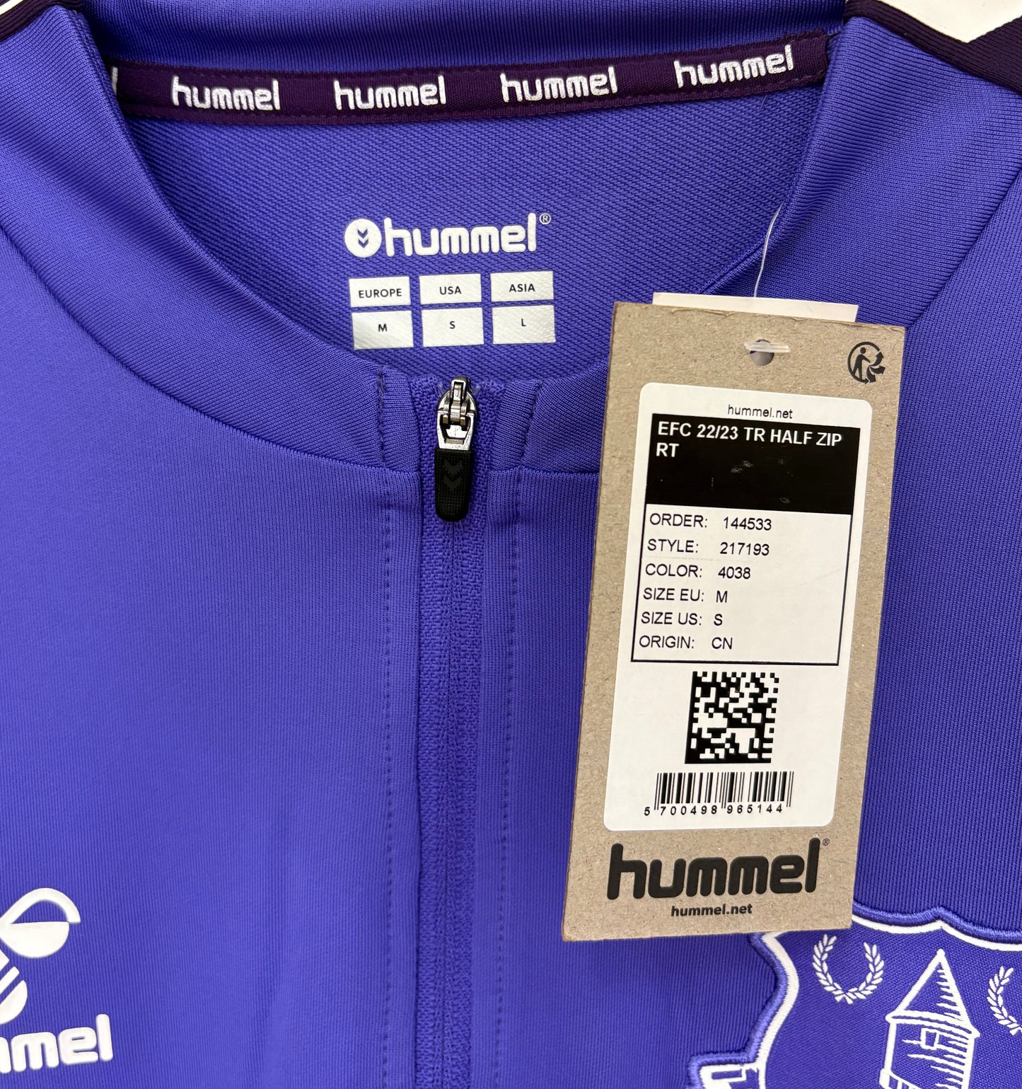 BNWT 2022 2023 Everton Hummel 1/4 Zip Football Training Top Men's Medium