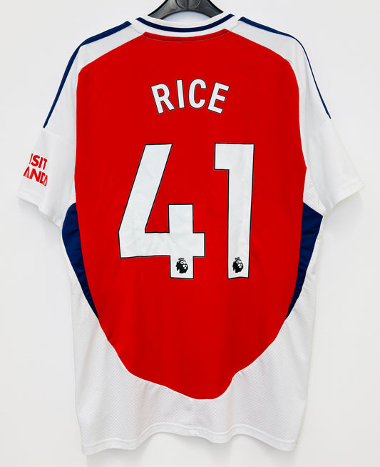 2024 2025 Arsenal Adidas Home Football Shirt RICE 41 Men's Large