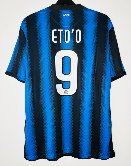 2010 2011 Inter Milan Nike Home Football Shirt ETO'O 9 Mens XL