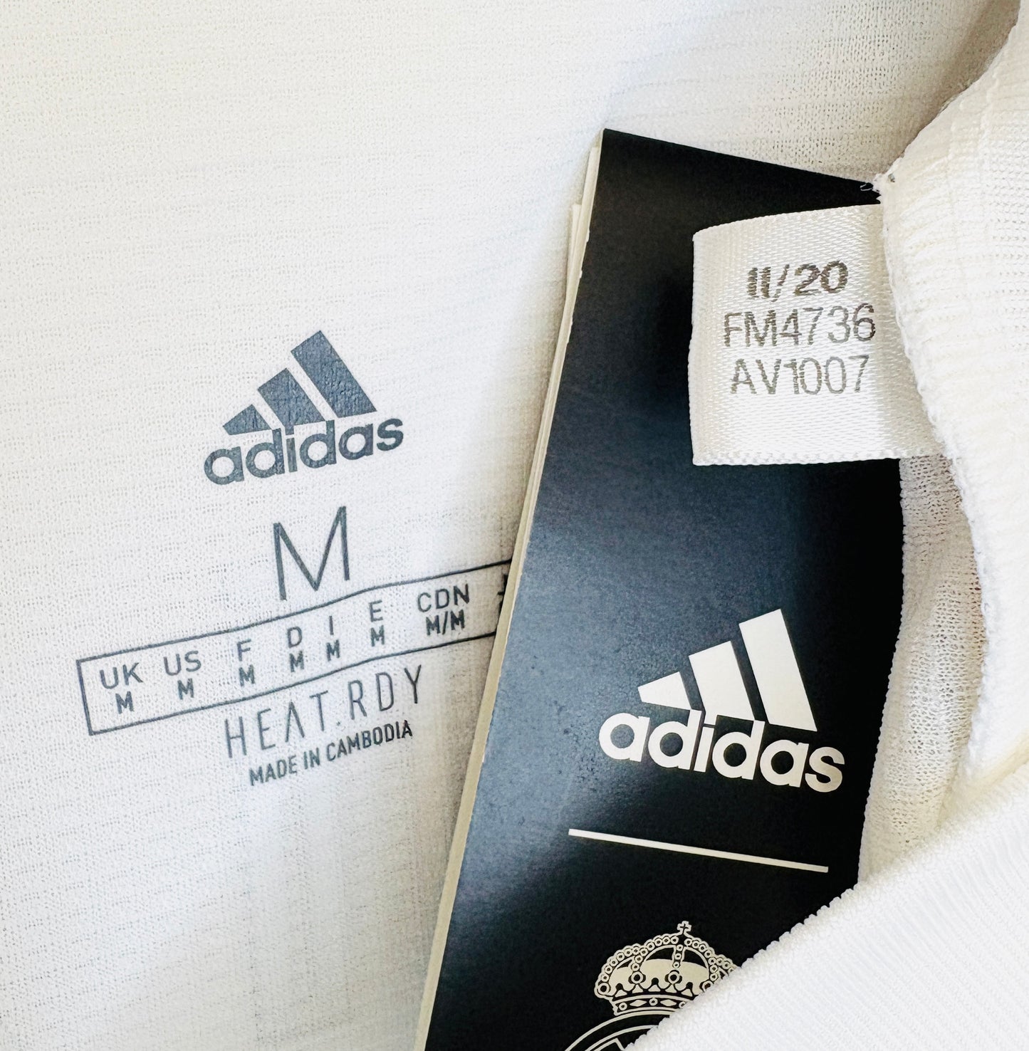 BNWT 2020 2021 Real Madrid Adidas Home Player Issue Football Shirt VINI JR 20 Men's Medium