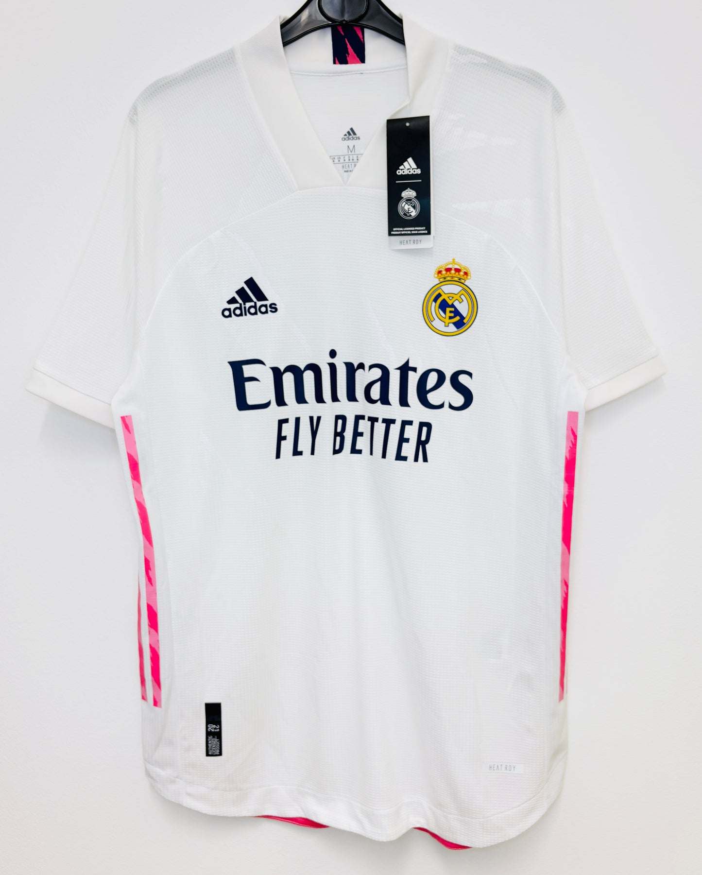 BNWT 2020 2021 Real Madrid Adidas Home Player Issue Football Shirt VINI JR 20 Men's Medium