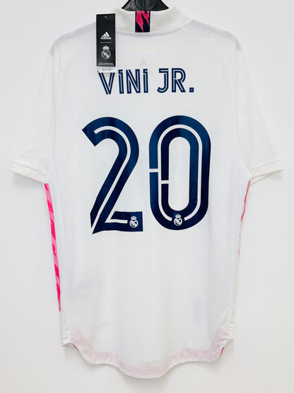 BNWT 2020 2021 Real Madrid Adidas Home Player Issue Football Shirt VINI JR 20 Men's Medium