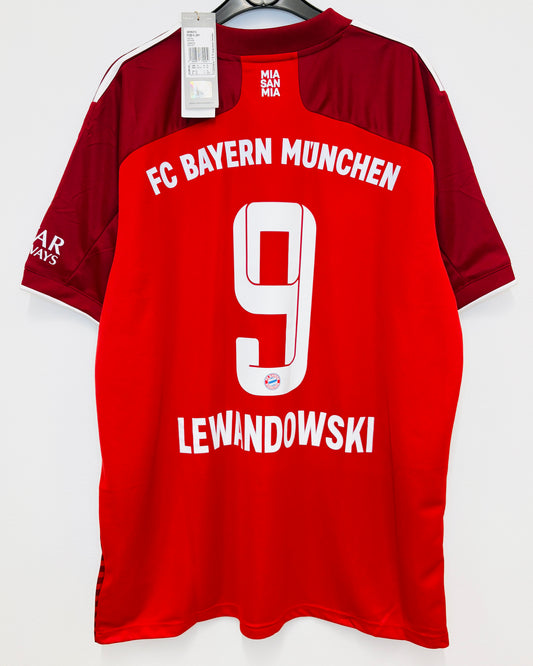 BNWT 2021 2022 Bayern Munich Adidas Home Football Shirt LEWANDOWSKI 9 Men's XL
