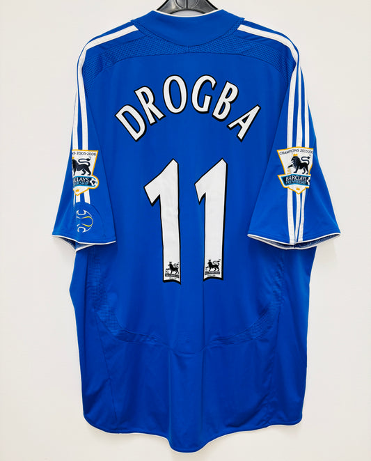 2006 2007 Chelsea Adidas Home Football Shirt DROGBA 11 Mens XL