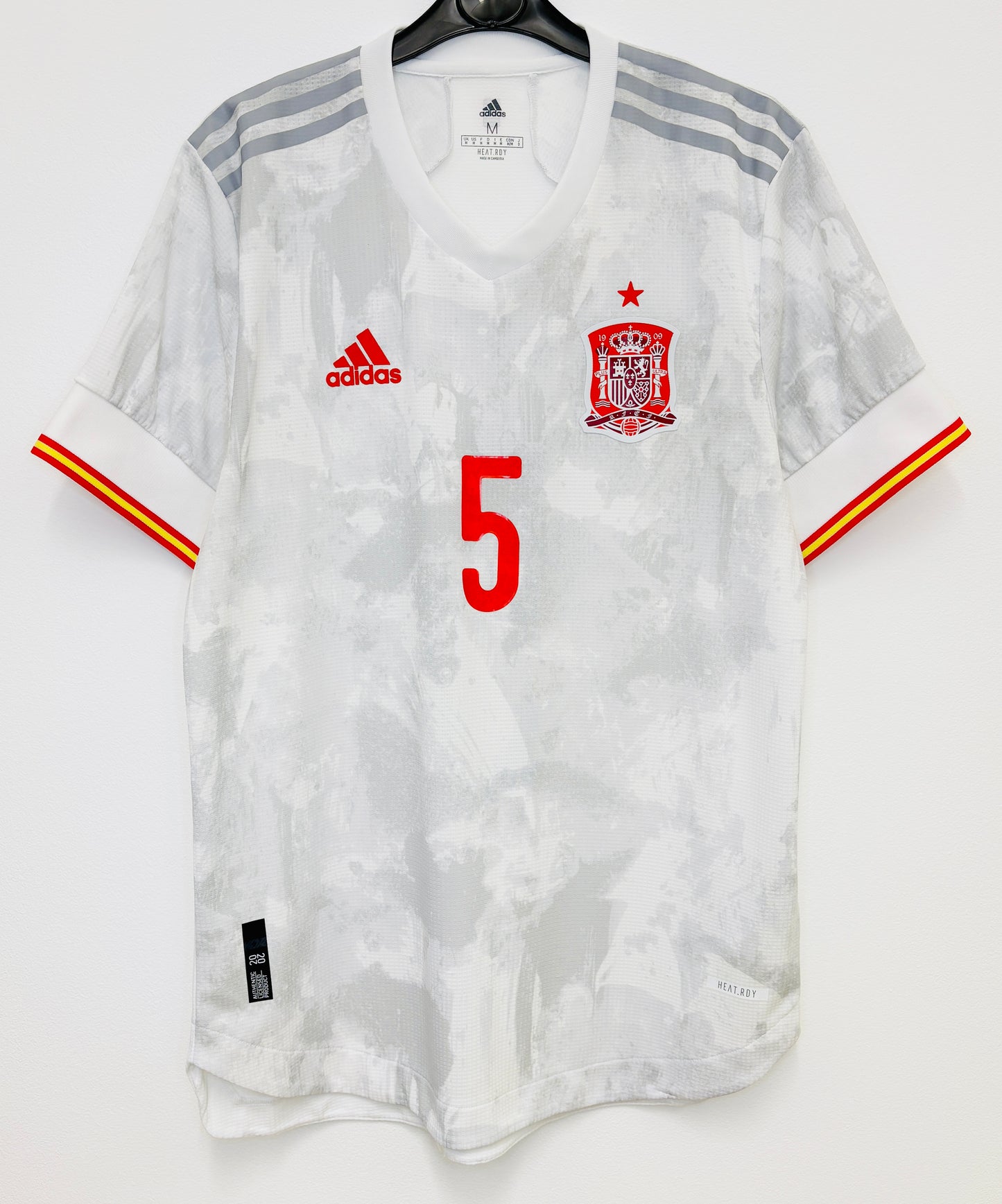 2020 2021 Spain Adidas Away HEAT.RDY Football Shirt SERGIO 5 Men's Medium