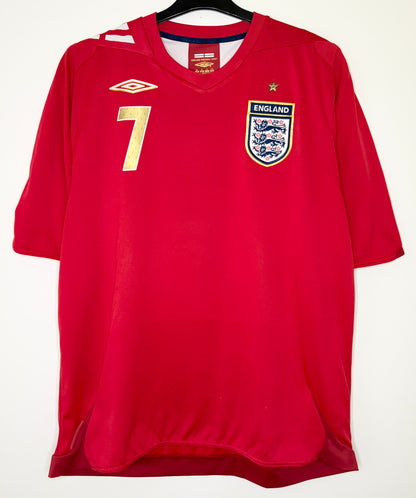 2006 2008 England Umbro Away Football Shirt BECKHAM 7 Men's XL