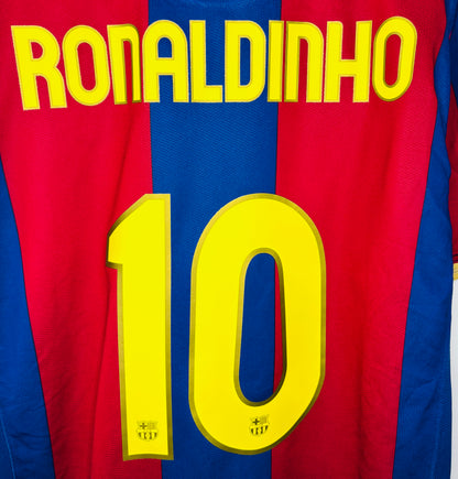 2007 2008 Barcelona Nike Home Football Shirt RONALDINHO 10 Men's Large