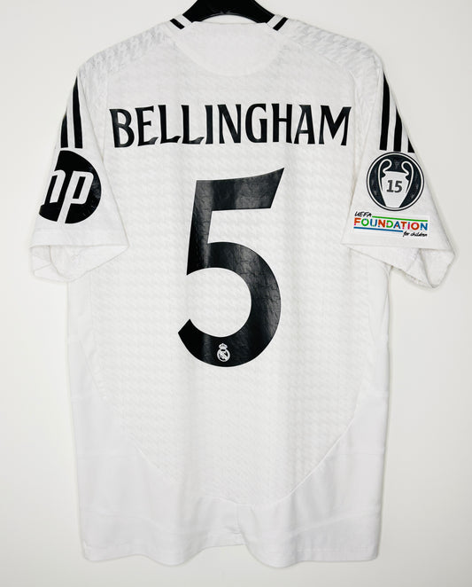 2024 2025 Real Madrid Adidas Home UCL Football Shirt BELLINGHAM 5 Men's Large