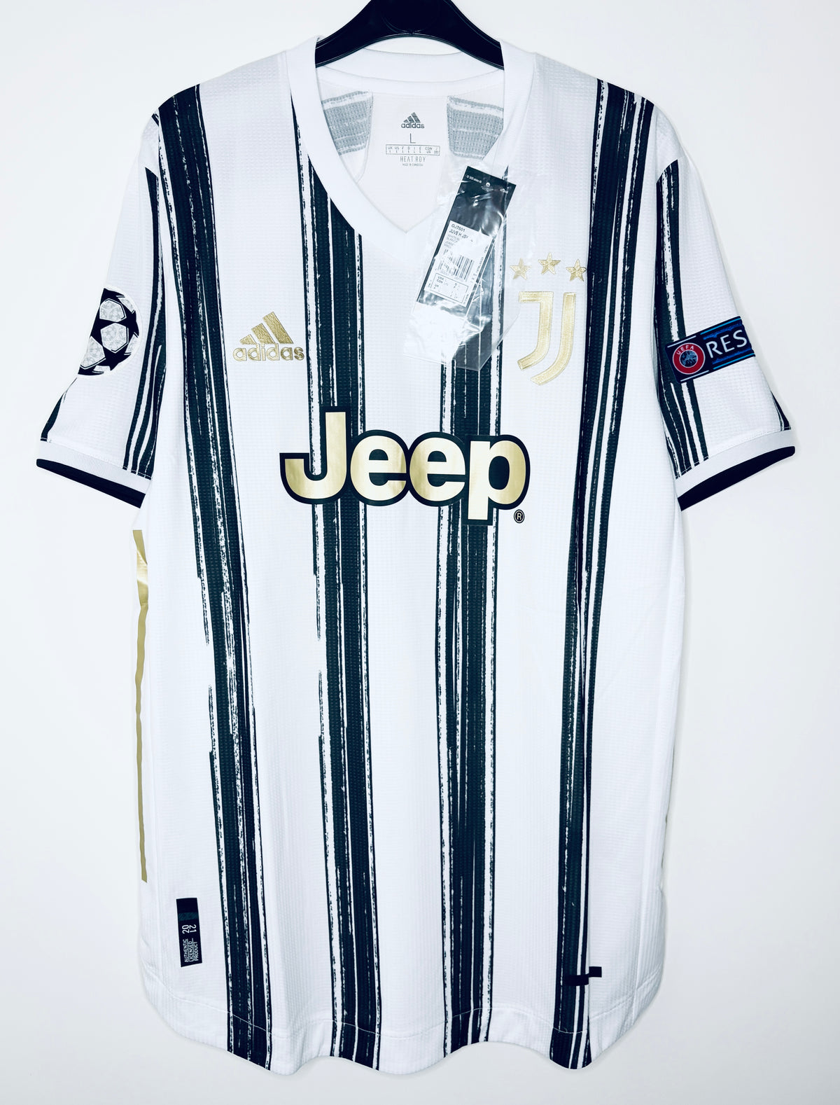 BNWT 2020 2021 Juventus Adidas Home Authentic Football Shirt RONALDO 7 Men's Large