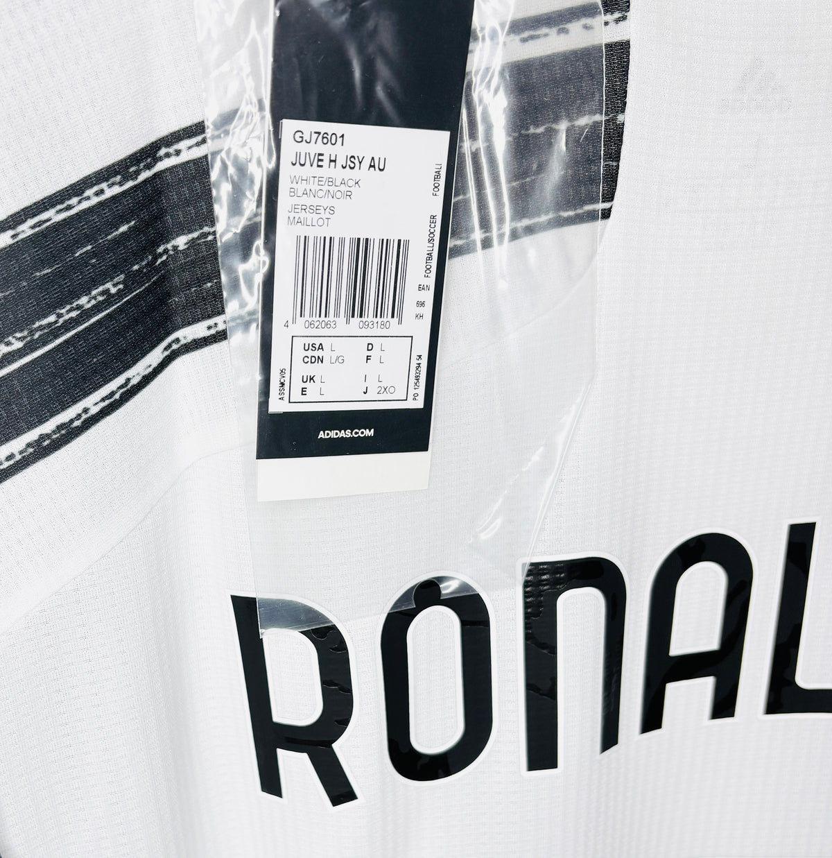 BNWT 2020 2021 Juventus Adidas Home Authentic Football Shirt RONALDO 7 Men's Large