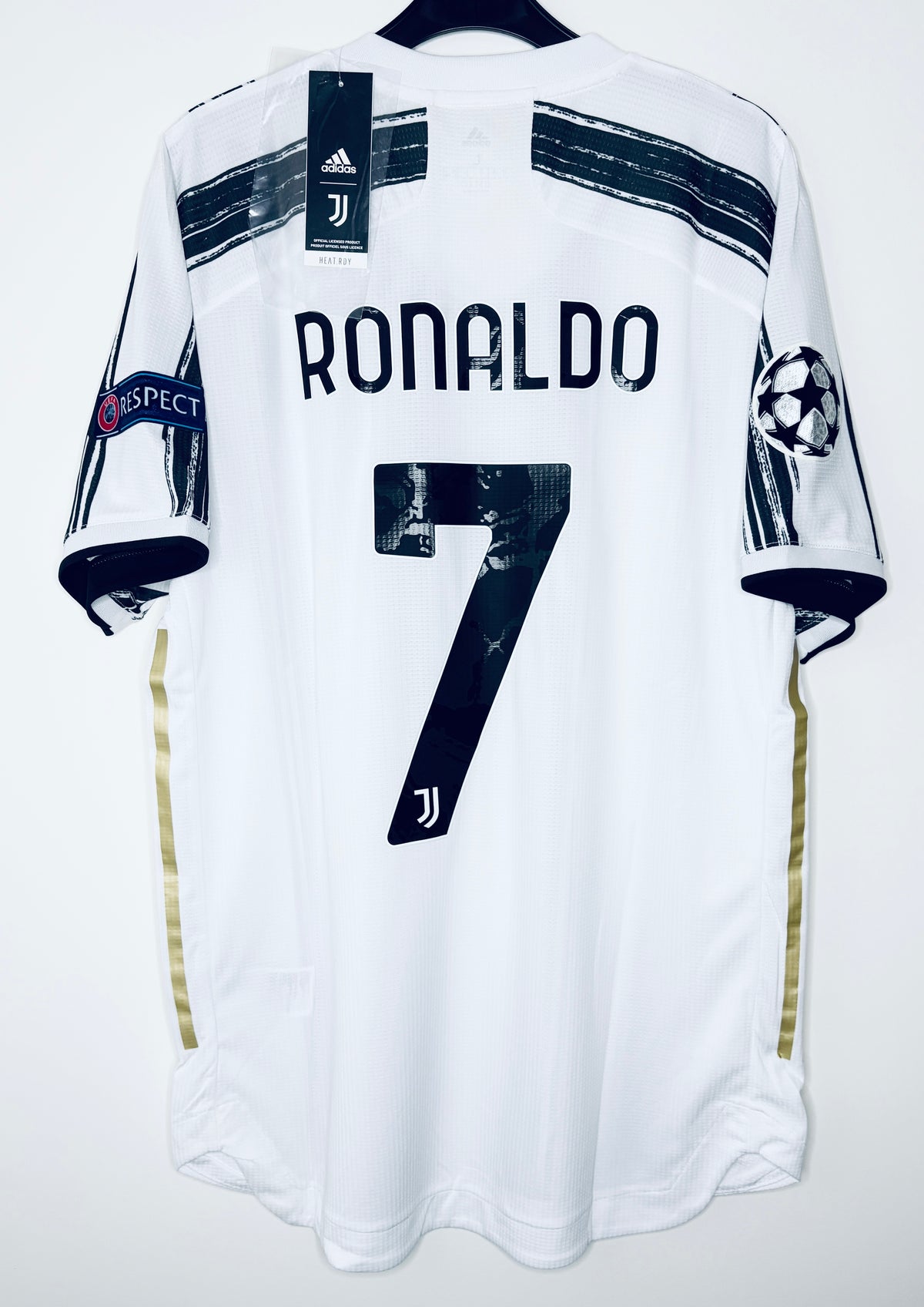 BNWT 2020 2021 Juventus Adidas Home Authentic Football Shirt RONALDO 7 Men's Large