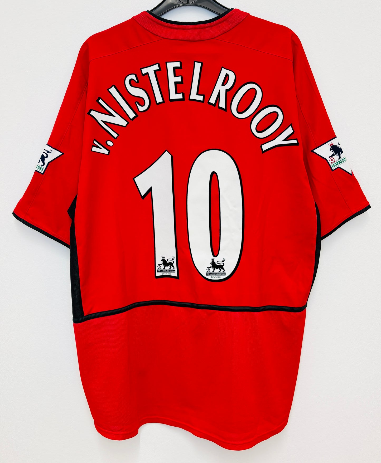 2002 2003 Manchester United Nike Home Football Shirt v. NISTELROOY 10 Men's Large