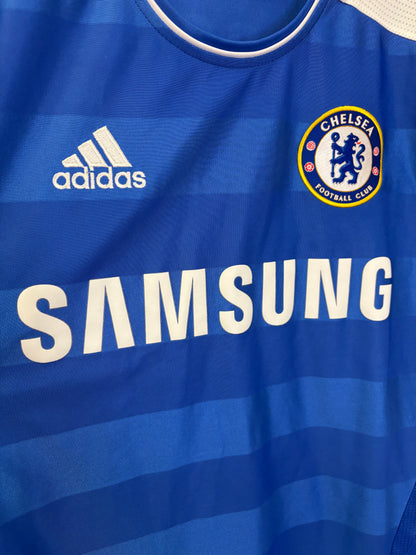 2011 2012 Chelsea Adidas Home Cup Print Football Shirt DROGBA 11 Men's Small