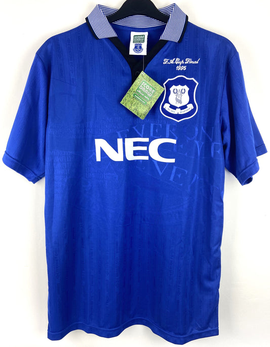 BNWT 1995 Everton Score Draw FA Cup Final Home Football Shirt Men's Large