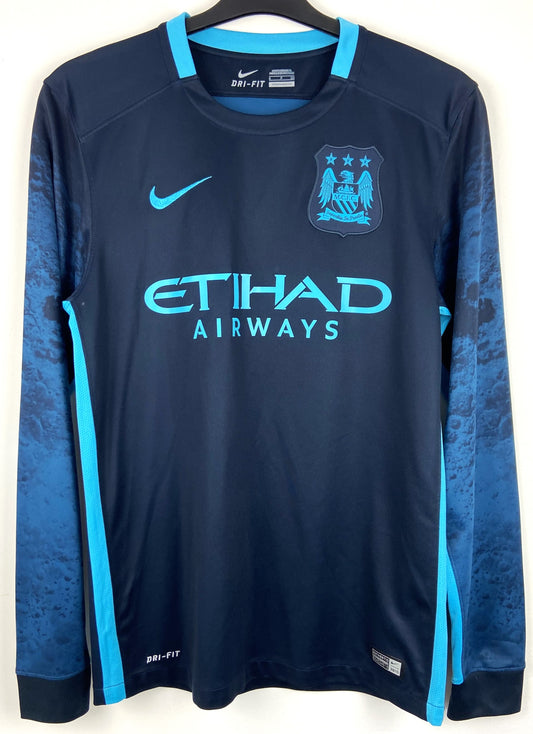 2015 2016 Manchester City Nike Away Long-sleeved Football Shirt Men's Small