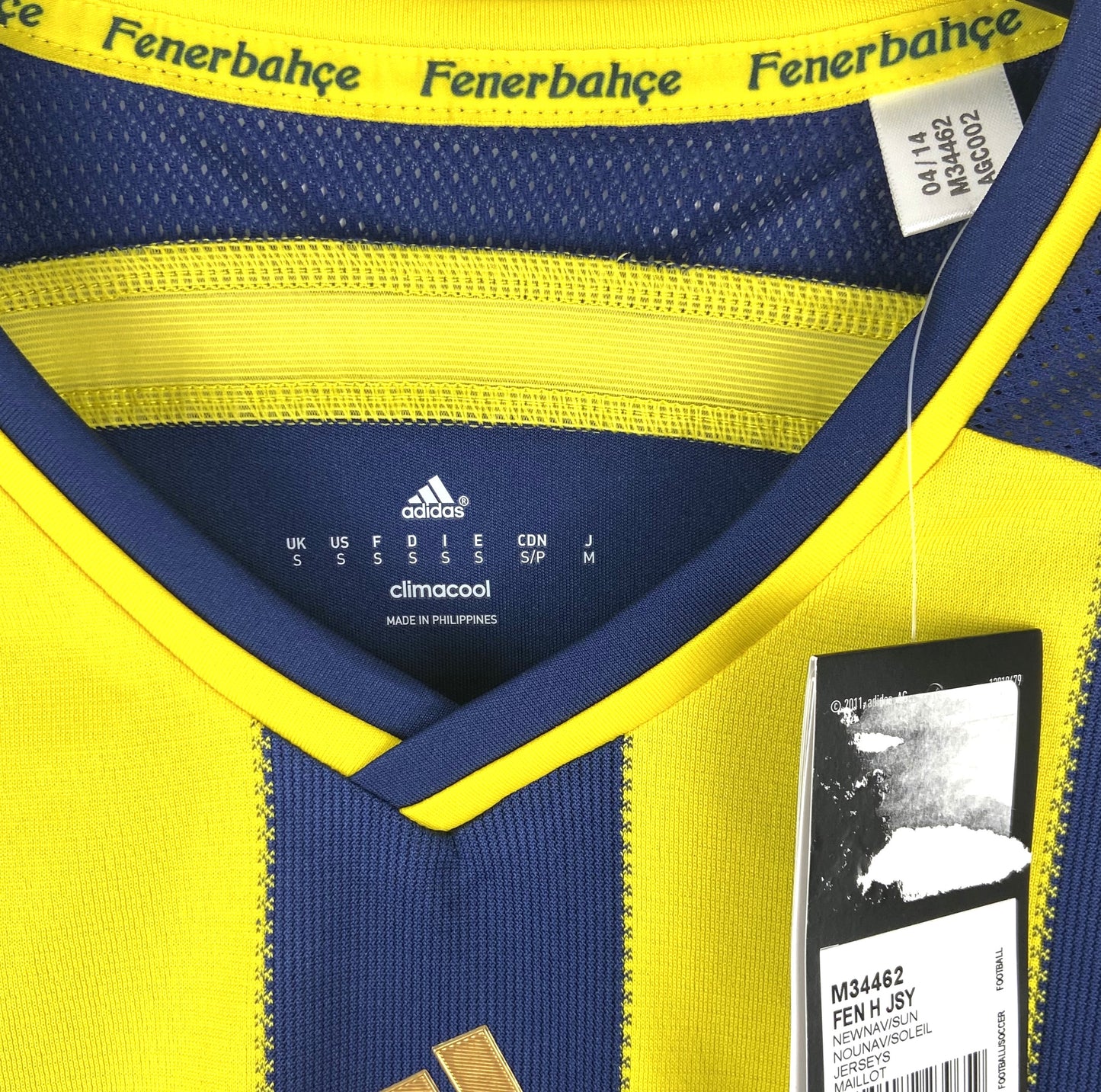 BNWT 2014 2015 Fenerbahce Adidas Home Football Shirt Men's Small