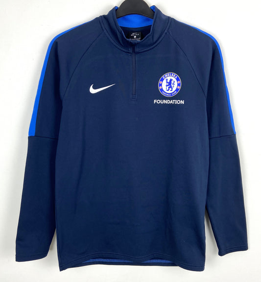 2017 2018 Chelsea Nike Foundation 1/4 Zip Football Top Men's Small